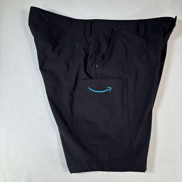 Amazon Shorts Uniform Luly Yang Black Cargo Stretch Mens XL 36-38 High Vis - Picture 3 of 8